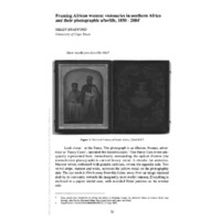 Framing African women: visionaries in southern Africa and their photographic afterlife, 1850· 2004