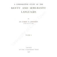 A Comparative Study of the Bantu and Semi-Bantu Languages (volume 2)