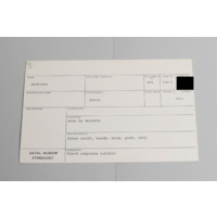 KZNM catalogue card (front view)
