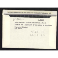 Magangeni Dlamini envelope with microfiche